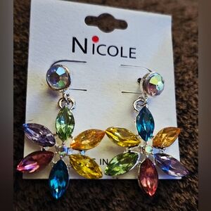 Gemstone Flower Earrings